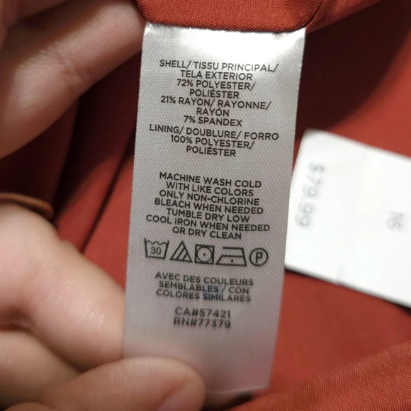 ANN TAYLOR FACTORY Nwt Rust Spice Faux Button Front Mini A-line Skirt, Size 16 - Picture 12 of 13